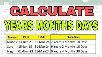 How To Calculate Years Months and Days between Two Dates In Excel