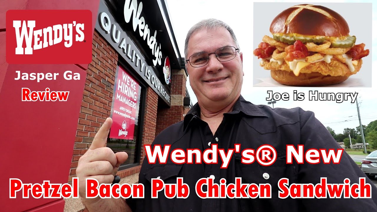 Wendy's New Pretzel Bacon Pub Chicken Sandwich Review Joe is Hungry 🍔