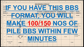 Bar Bending Schedule format | Pile BBS format in Excel | Make 100 nos of Pile BBS in few Minutes