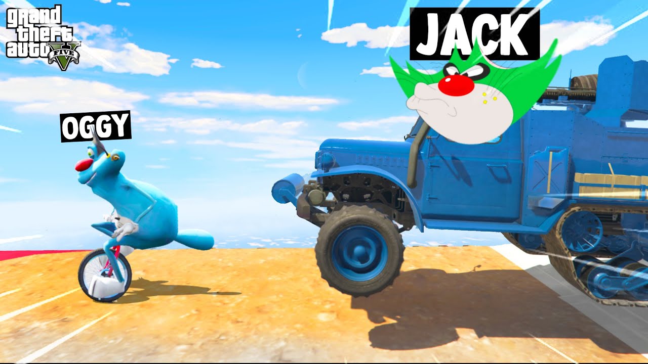 OGGY AND JACK PLAYING THE SKY FACE TO FACE CHALLENGE (GTA 5 Funny Moments)PART-1