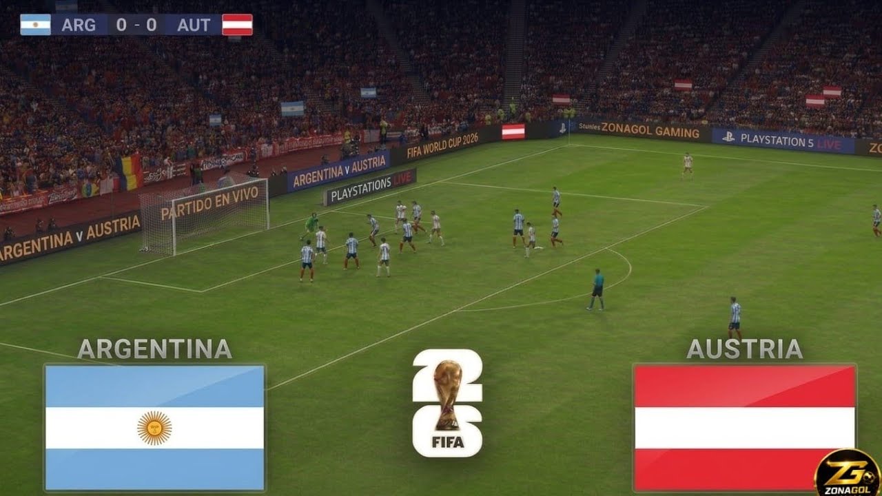 Argentina vs Austria -MUNDIAL2026|Partido completo|full match|Simulación realista PES2021