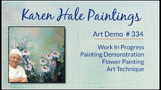 Impressionist Flower Painting, Finger Painting, Layered Art, Art Technique, Demo #334
