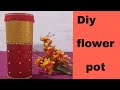 How can make easy flower pot at home with gilttar paper || Gilttar paper art ||