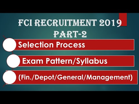 FCI Recruitment 2019 I Part 2 I Syllabus Manager Accounts/ Depot/General /Management