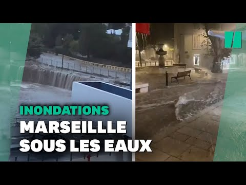 Météo: Les images des inondations à Marseille