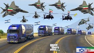 Hezbollah and Hamas Uses Irani War Helicopters Attack on Israeli Oil Tanker Convoy &War Vehicle-Gta5