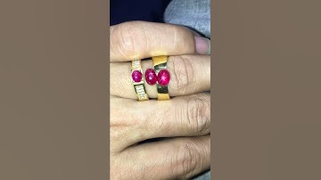 Một đôi Ruby sao kính lửa phù hợp nhẫn cưới Vip
