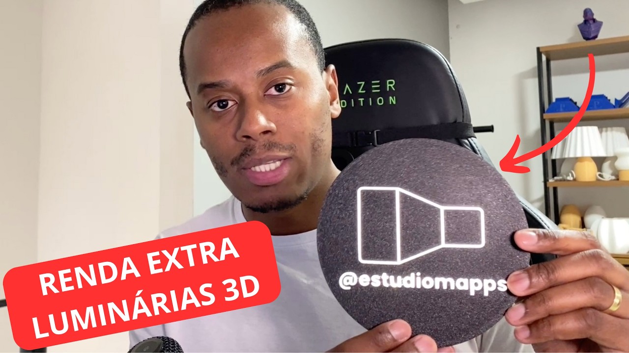 COMO FAZER LUMINÁRIAS 3D PERSONALIZADAS FÁCIL E RÁPIDO - RENDA EXTRA COM IMPRESSÃO 3D