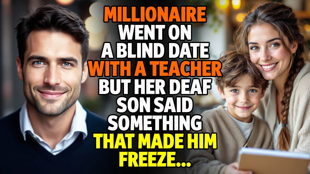 MILLIONAIRE WENT ON A BLIND DATE WITH A TEACHER,BUT HER DEAF SON SAID SOMETHING THAT MADE HIM FREEZE
