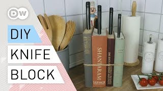 DIY - How to make a knife block out of books