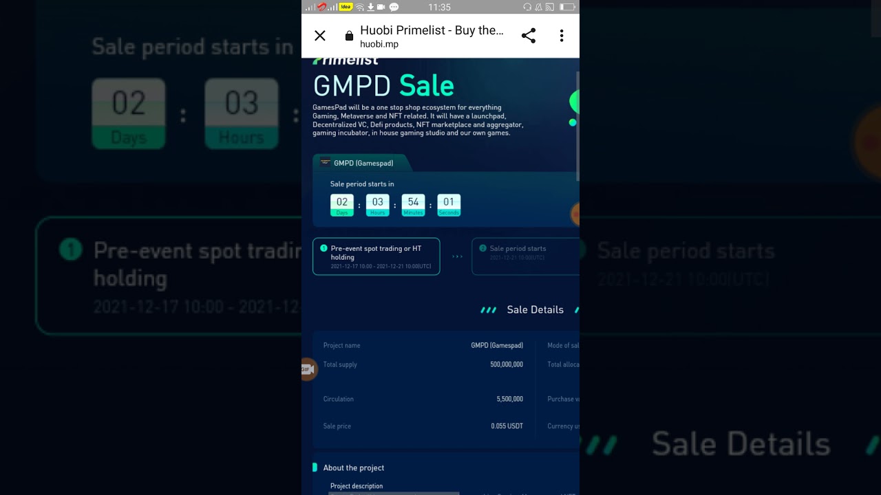 Huobi Global  Prime list the GamesPad 🔥 🔥 🔥 🚀 / Very Good Potential Token
