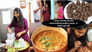 2 Days Full Day Routine | எள்ளுரண்டை, எள்ளு மிளகாய் பொடி Recipe | lunch preparation | pot DIY