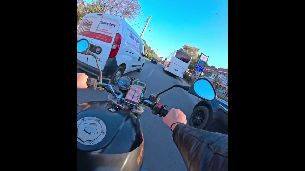 Relaxing Ducati Monster Ride in Athens | engine sound