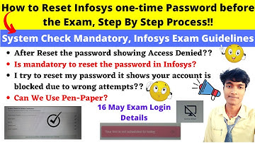 Infosys Exam Login | How to Reset Infosys one-time Password before the Exam, Step By Step Process!!