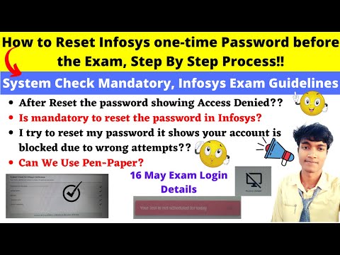 Infosys Exam Login | How to Reset Infosys one-time Password before the Exam, Step By Step Process!!