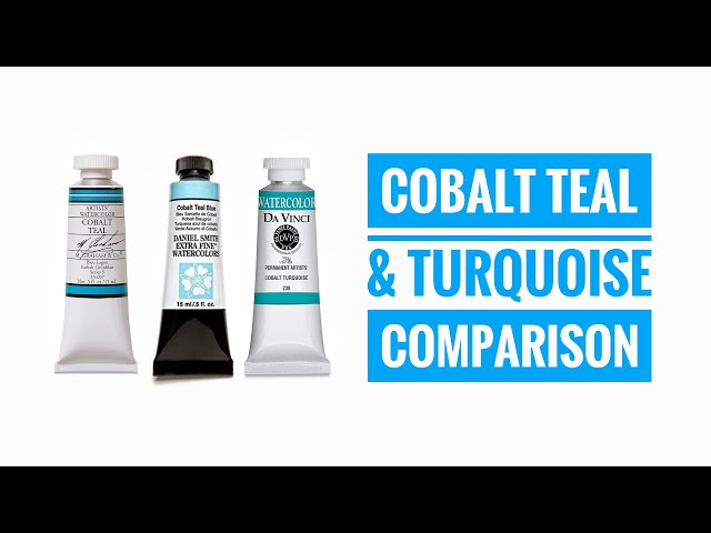 Cobalt Turquoise PB36 Watercolor Comparison - Roman Szmal, Winsor&Newton,  Schmincke, Daniel Smith 