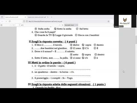 مراجعة ايطالى الصف الثانى الاعدادى لاختباراتشهر اكتوبر 