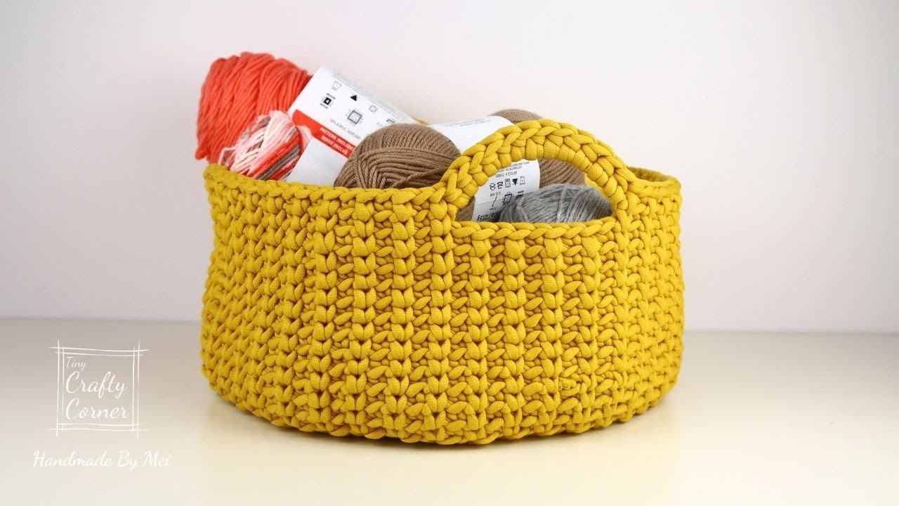 Chunky Round Crochet Basket Tutorial For Beginners [Starlight Basket] 
