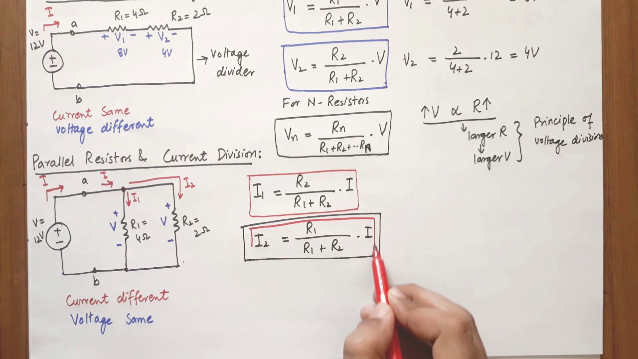 Voltage And Current Division In Series Parallel Circuit