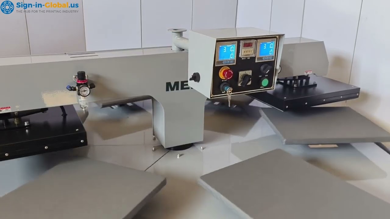 MEM  Automatic Pneumatic 2 Head 6 Station High Speed Carousel Heat Transfer Machine