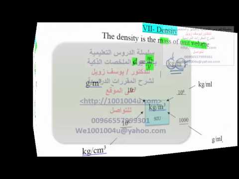 فيزياء-110-حساب الكثافة ووحدات قياسها والتحويل