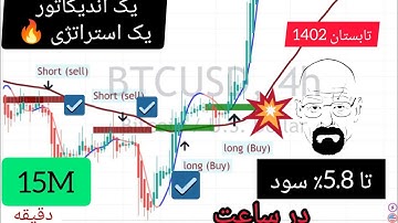 استراتژی ترید فقط با یک اندیکاتور نقطه ورود  با نقطه استاپ لاس دقیق - اسکالپ ۵ دقیقه و ۱۵ دقیقه 👽💣🔮