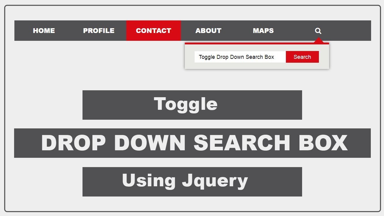 How to create the Search Box with Navigation Bar Using HTML and CSS -  Simple Drop Down Search box - YouTube