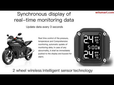 Tyre Pressure Monitor, Motorcycle Tpms Wireless Tyre Pressure Monitoring System Car Safety Monitor with LCD Display & 2 External Sensors, Tire Tyre Pressure Monitor, Motorcycle Tpms Wireless Tyre Pressure Monitoring System Car Safety Monitor with LCD Display & 2 External Sensors, Tire