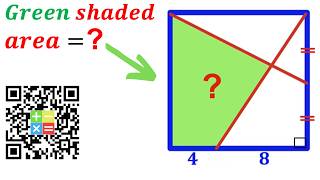 Can you find area of the Green shaded region? | (Square) | #math #maths | #geometry