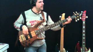 Video thumbnail of "Celebration by Kool and the Gang my personal bass cover with Ken Smith BSR5 black tiger"