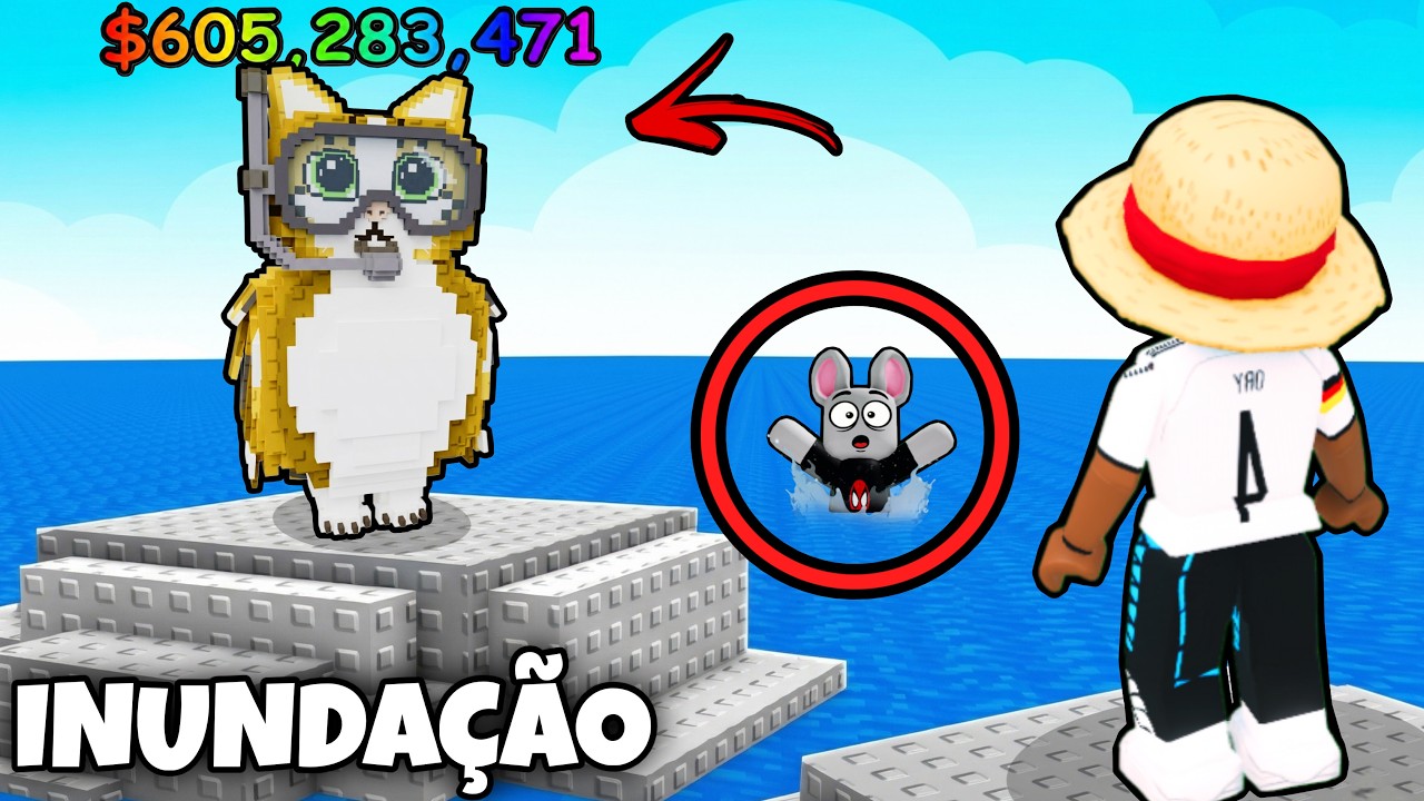 SOBREVIVI AO DILÚVIO NO ROBLOX! SOBREVIVA A INUNDAÇÕES PARA BRAINROTS com O LARRYZINHO!