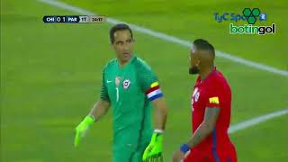 Gol de Vidal e/c. Chile-Paraguay