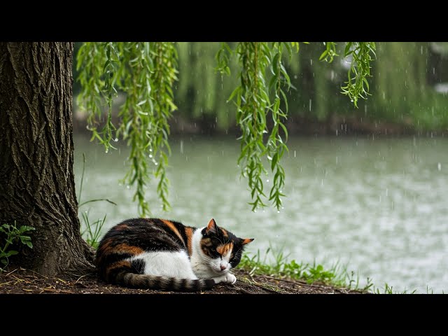 ASMR - The River Sounds and Rain Noise for Those Who Want to Sleep Soundly (No Talking) - 雨の音 + 川辺