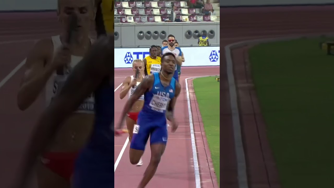 The first mixed 4x400m at the #worldathleticschamps ? #athletics #sports #running #usa #poland