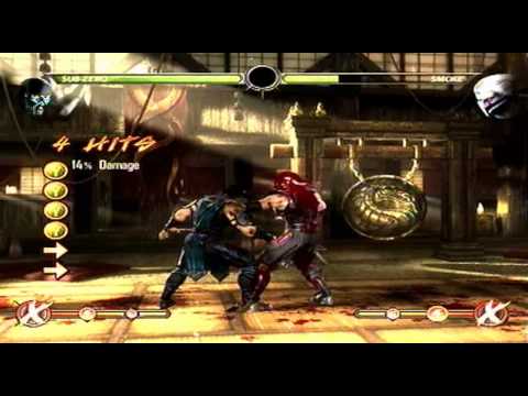 MK9: Sub Zero Combos Tutorial Mortal Kombat 9 (Basic) No Fatalities Or XRay