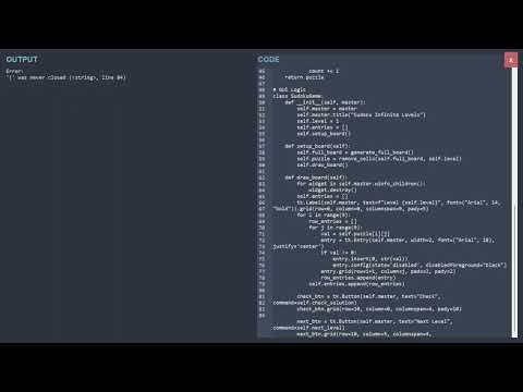 Sudoku using Python