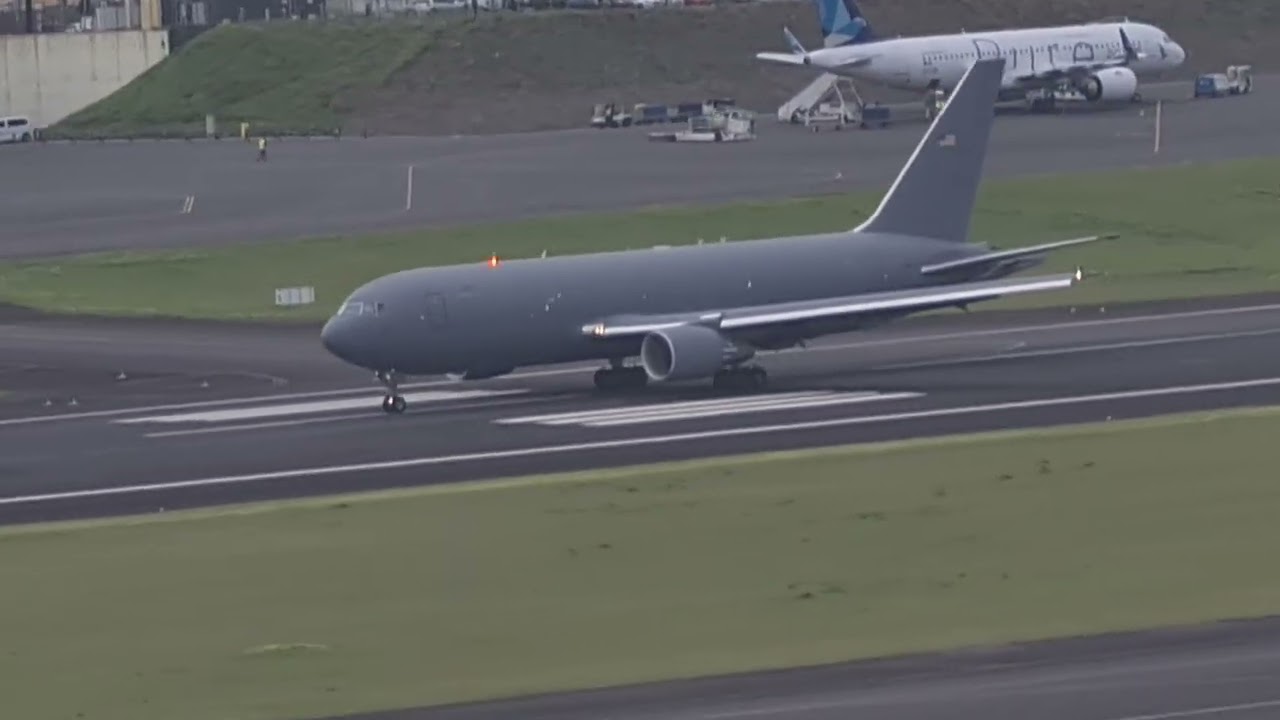 3 KC46 landing. 1 Merlin Chopter landing. 3 F35 and K2 Voyager take off in 15 minutes. 05/03/2026