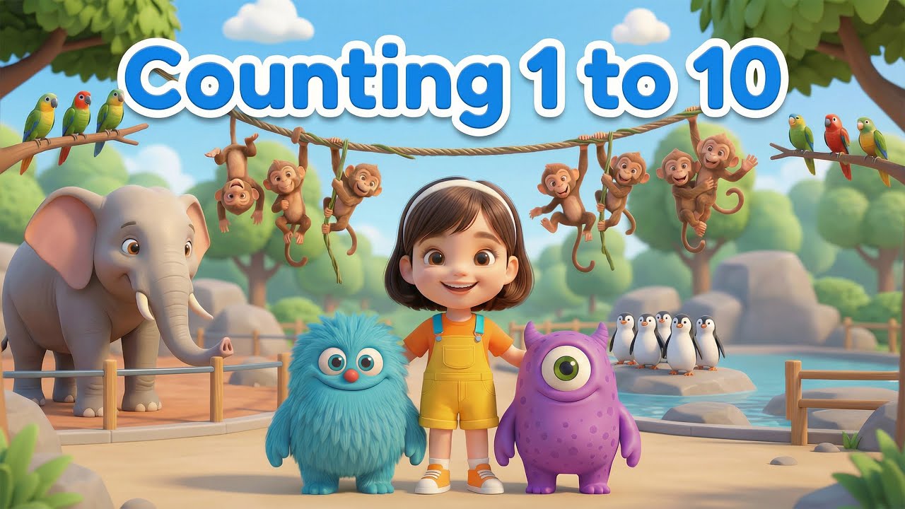 Zoo Counting Song | Learn Numbers 1 to 10 for Kids | Nursery Rhymes & Kids Songs with Loopics TV