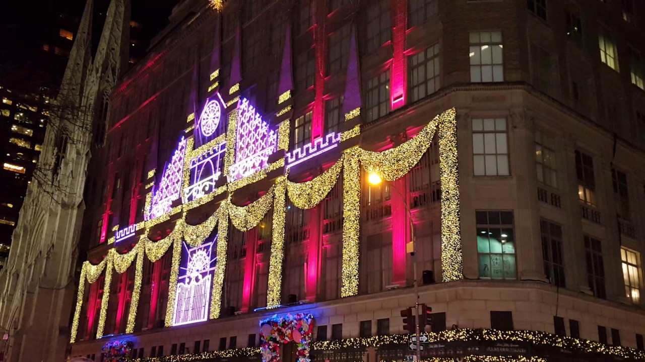 saks 5th ave christmas light show 2016 - YouTube