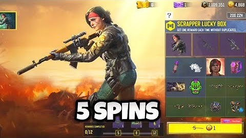 5 spins on scrapped lucky box with park & emote codm season 9 2023 cod mobile s9