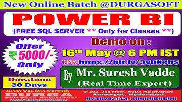 POWER BI Online Training @ DURGASOFT