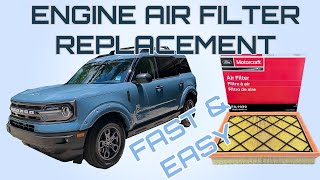How to Replace Engine Air Filter in a 2021 Ford Bronco Sport 1.5L Turbo Maintenance FAST AND EASY