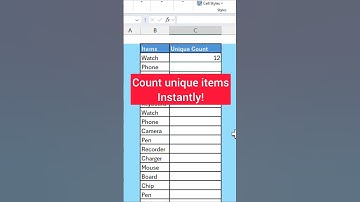 Count Unique Items in Excel Instantly | UNIQUE + COUNTA Formula Hack #youtubeshorts #excelshorts