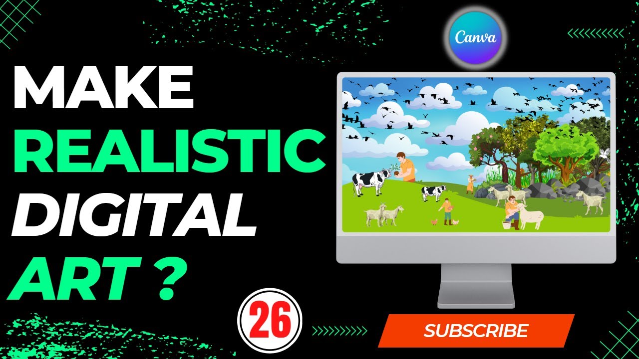 How To Make Realistic Digital Art In Canva | Plearning | Canva Tutorial ...