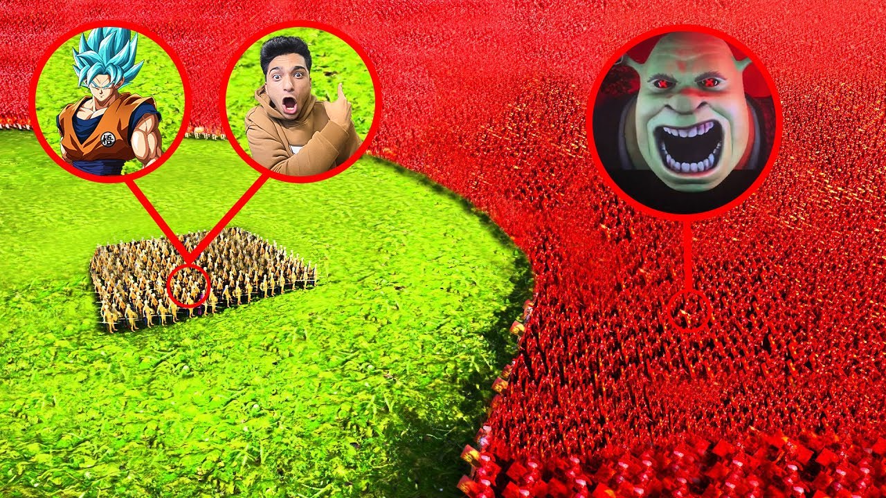 المعركه الاسطوريه المنتظره غوكو يتحدي جيش شيرك المجنون😱 | UEBS 2