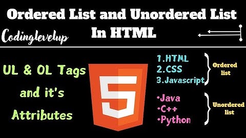 ordered list and unordered list in html | ul and ol tag and it