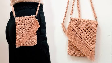 Easy Macrame Mini Bag | Phone Bag Tutorial | Cross body Bag
