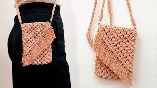 Easy Macrame Mini Bag | Phone Bag Tutorial | Cross body Bag