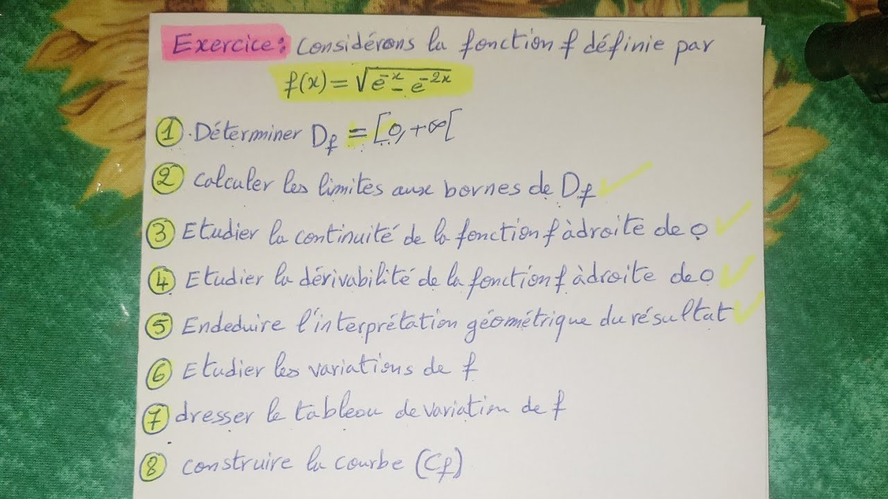 Exercice fonction exponentielle 2bac svt-pc 