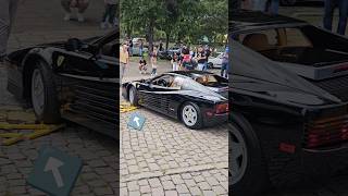 🔥Ferrari Testarossa 1989 chegando no evento! Escutem o ronco do V12!